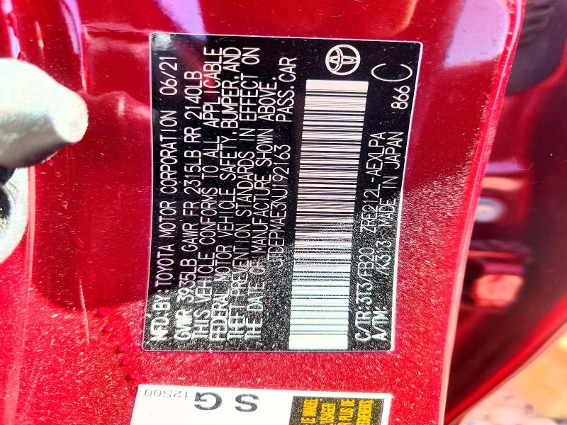 Aukcja sprzedaży 2022 Toyota Corolla, vin: JTDEPMAE3NJ192163, numer aukcji: 52550776