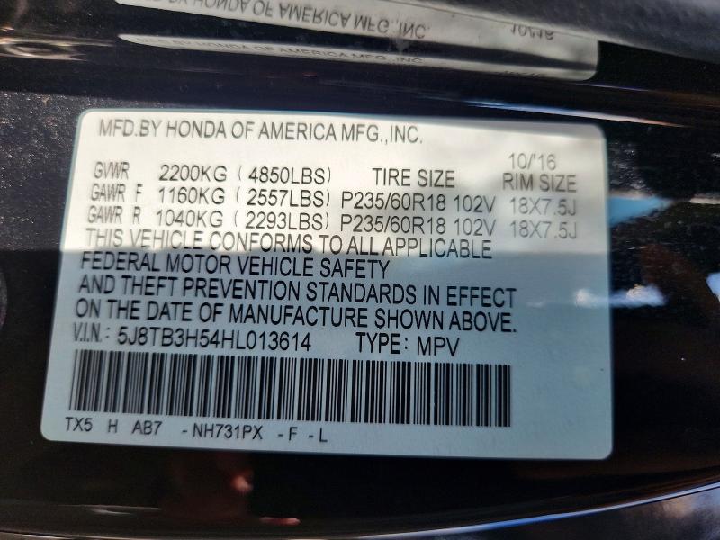 Продажа на аукционе авто 2017 Acura Rdx, vin: 5J8TB3H54HL013614, номер лота: 53420596