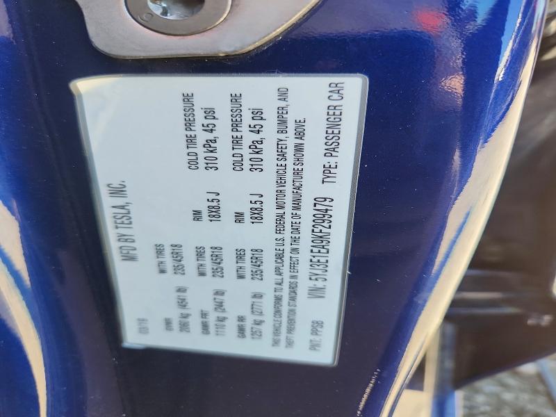 Aukcja sprzedaży 2019 Tesla Model 3, vin: 5YJ3E1EA9KF299479, numer aukcji: 53064906