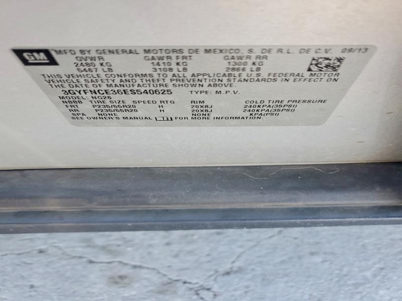 Aukcja sprzedaży 2014 Cadi Srx, vin: 3GYFNCE36ES540625, numer aukcji: 53382896