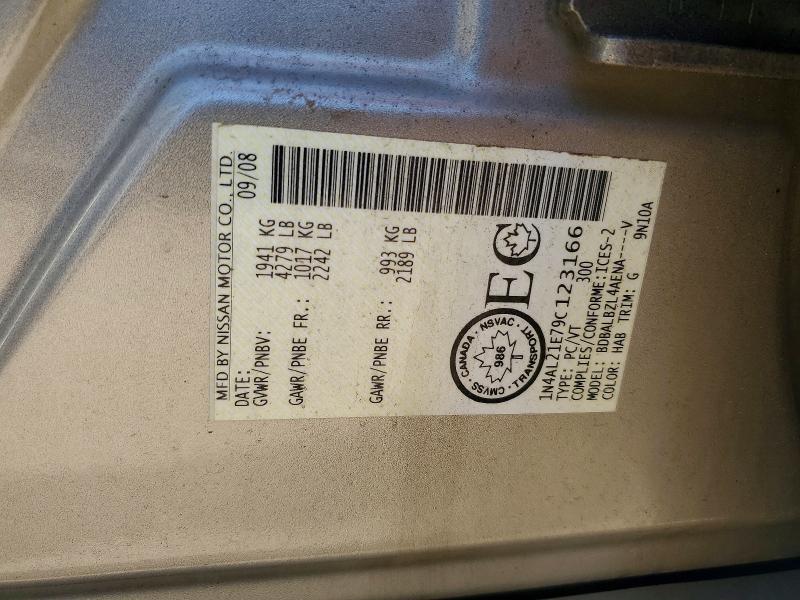 51172576 :رقم المزاد ، 1N4AL21E79C123166 vin ، 2009 Nissan Altima مزاد بيع
