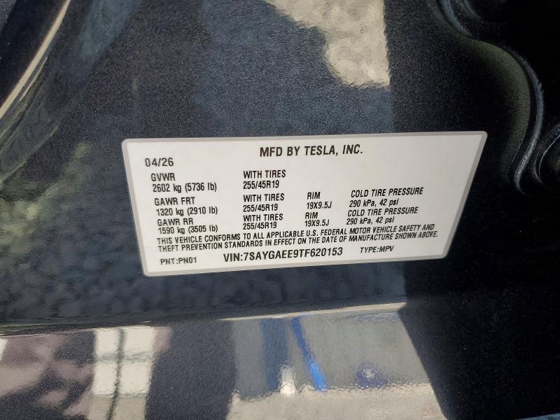 Aukcja sprzedaży 2026 Tesla Model Y, vin: 7SAYGAEE9TF620153, numer aukcji: 54210376