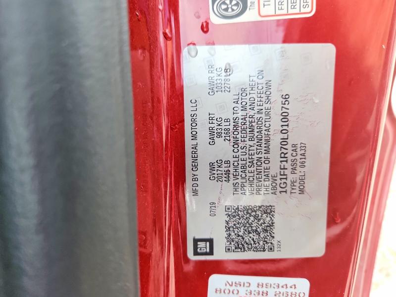 Продаж на аукціоні авто 2020 Chevrolet Camaro, vin: 1G1FF1R70L0100756, номер лоту: 53514206