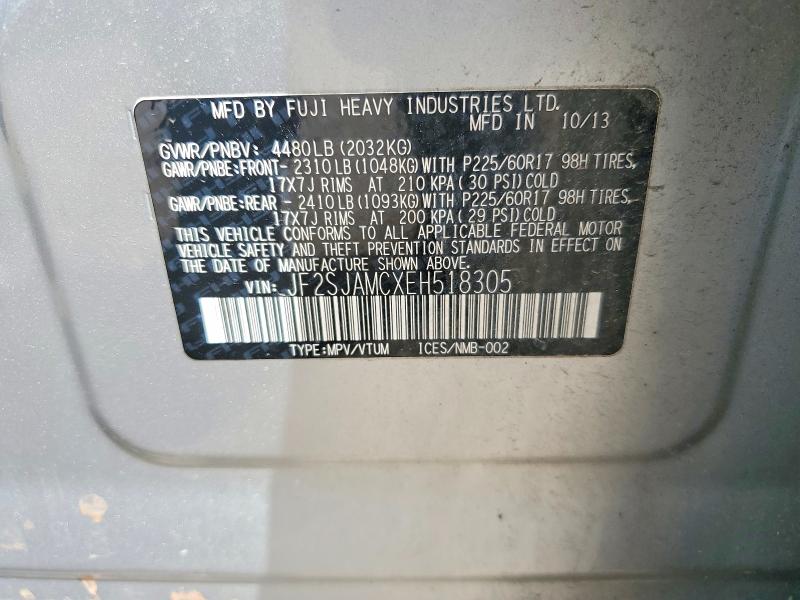 Aukcja sprzedaży 2014 Subaru Forester, vin: JF2SJAMCXEH518305, numer aukcji: 54941486