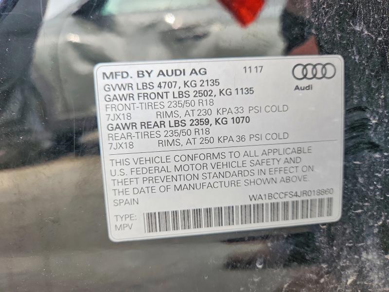 Продажа на аукционе авто 2018 Audi Q3, vin: WA1BCCFS4JR018860, номер лота: 54265396