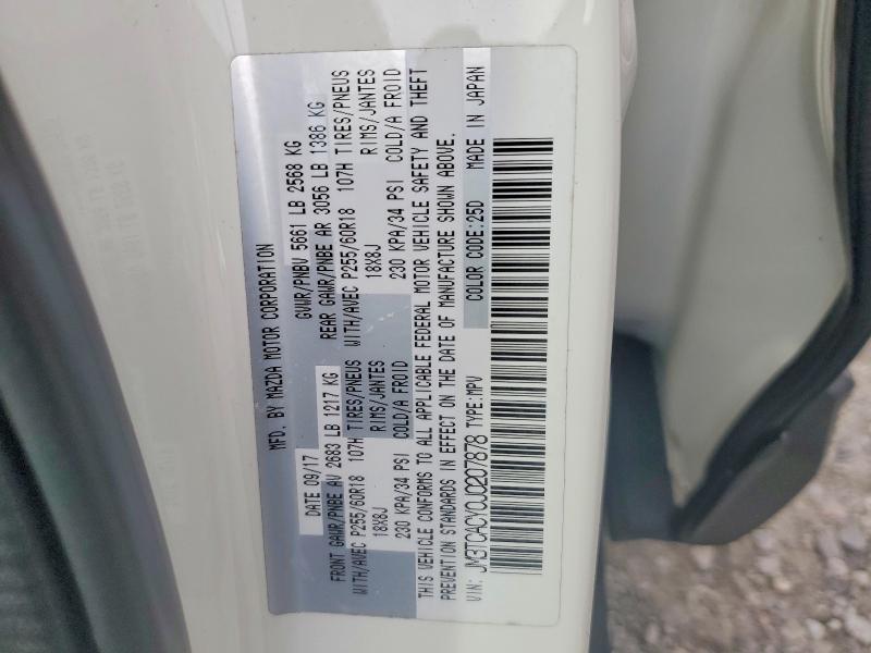 Aukcja sprzedaży 2018 Mazda Cx-9, vin: JM3TCACY0J0207878, numer aukcji: 55217356