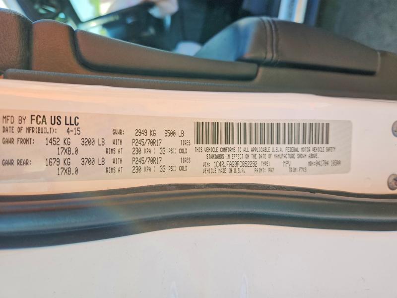 Продаж на аукціоні авто 2015 Jeep Grand Cherokee, vin: 1C4RJFAG9FC852292, номер лоту: 53778426