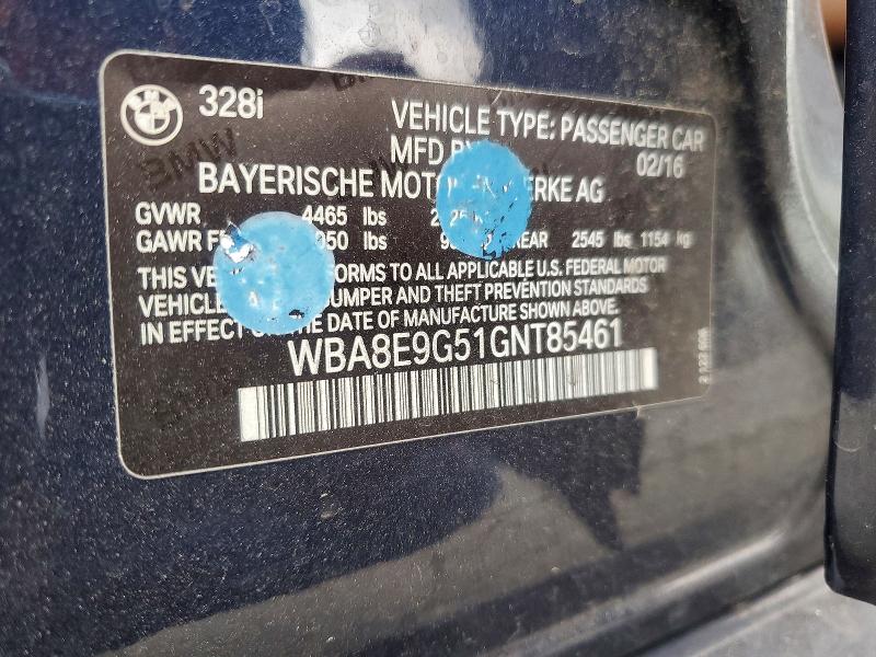 Продажа на аукционе авто 2016 Bmw 328, vin: WBA8E9G51GNT85461, номер лота: 52491926