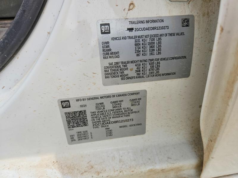 Продажа на аукционе авто 2024 Chevrolet Silverado, vin: 2GCUDAED8R1210273, номер лота: 52151426