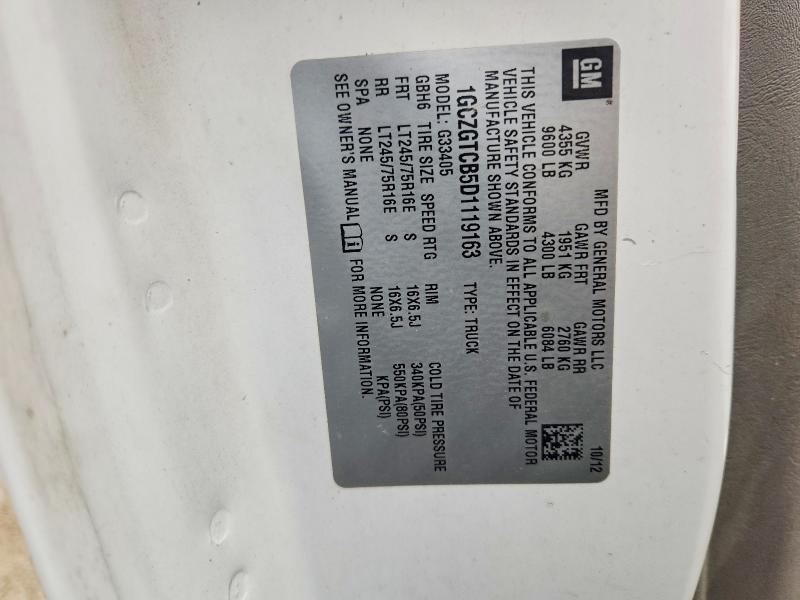 Aukcja sprzedaży 2013 Chevrolet Express G3500, vin: 1GCZGTCB5D1119163, numer aukcji: 54494076