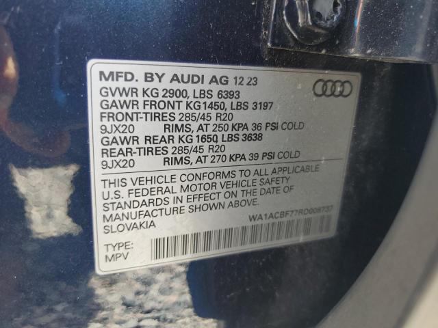 53923296 :رقم المزاد ، WA1ACBF77RD008737 vin ، 2024 Audi Q7 مزاد بيع