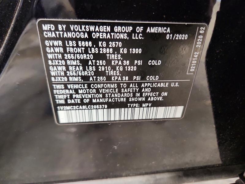 Auction sale of the 2020 Volkswagen Atlas Cross Sport, vin: 1V2MC2CA8LC205379, lot number: 52250056