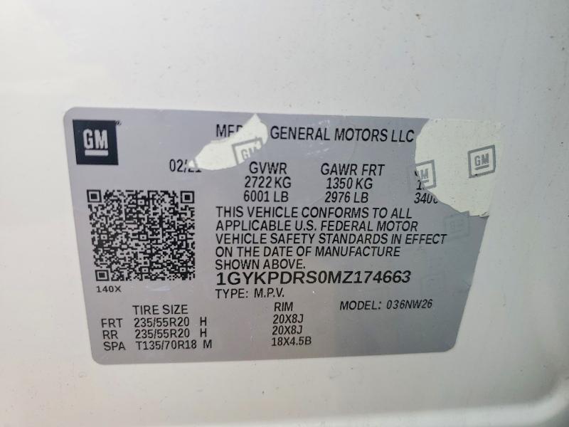 Aukcja sprzedaży 2021 Cadillac Xt6, vin: 1GYKPDRS0MZ174663, numer aukcji: 54499906