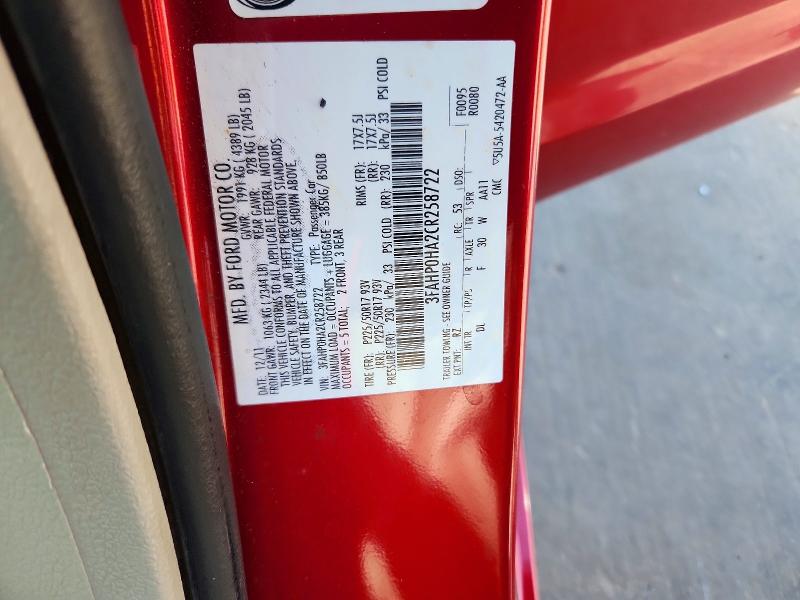 Продажа на аукционе авто 2012 Ford Fusion, vin: 3FAHP0HA2CR258722, номер лота: 53202986