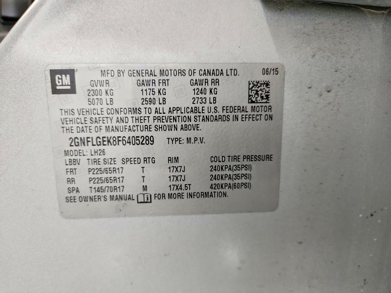 Продажа на аукционе авто 2015 Chevrolet Equinox, vin: 2GNFLGEK8F6405289, номер лота: 54783496