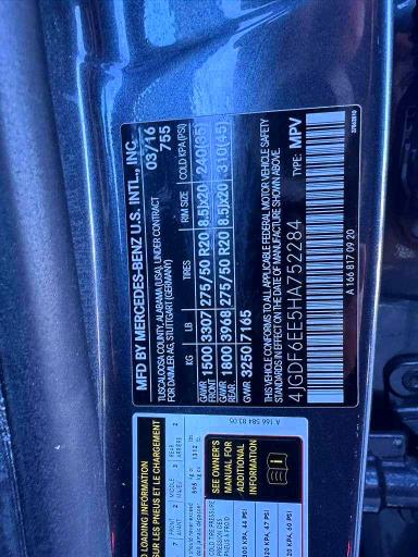 Aukcja sprzedaży 2017 Mercedes-benz Gls, vin: 4JGDF6EE5HA752284, numer aukcji: 52748146
