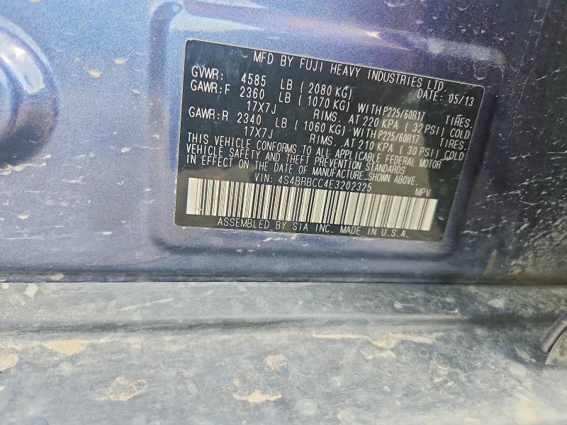 2014 Subaru Outback მანქანა იყიდება აუქციონზე, vin: 4S4BRBCC4E3202325, აუქციონის ნომერი: 52999366