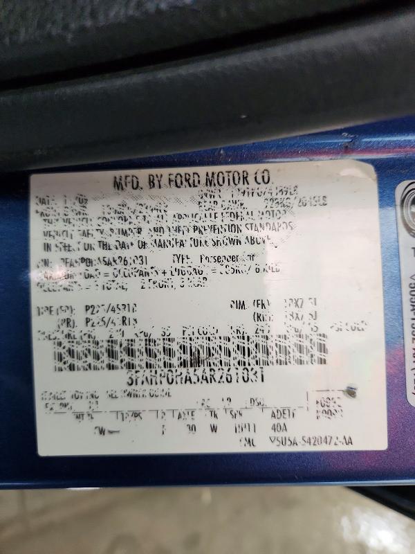 Aukcja sprzedaży 2010 Ford Fusion, vin: 3FAHP0HA5AR261031, numer aukcji: 53084546