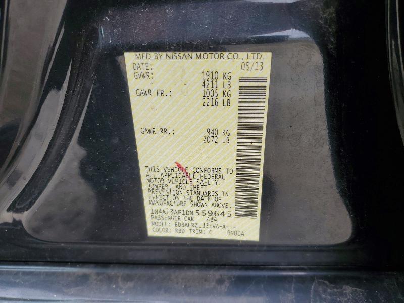 52772666 :رقم المزاد ، 1N4AL3AP1DN559645 vin ، 2013 Nissan Altima مزاد بيع