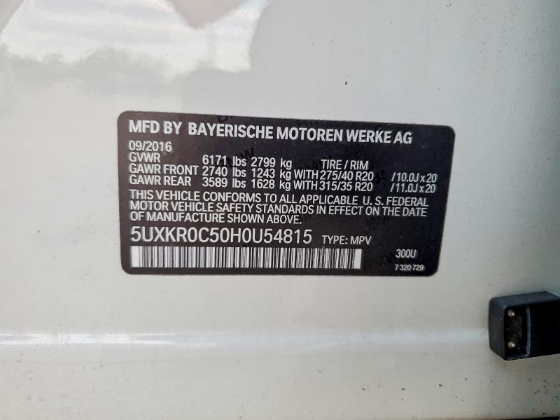 Aukcja sprzedaży 2017 Bmw X5, vin: 5UXKR0C50H0U54815, numer aukcji: 51280346