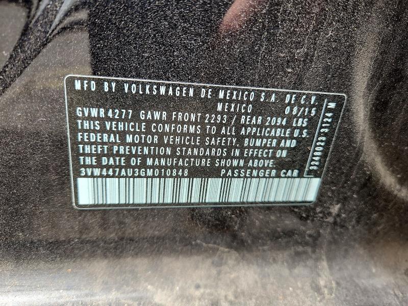 Продажа на аукционе авто 2016 Volkswagen Gti, vin: 3VW447AU3GM010848, номер лота: 54867186