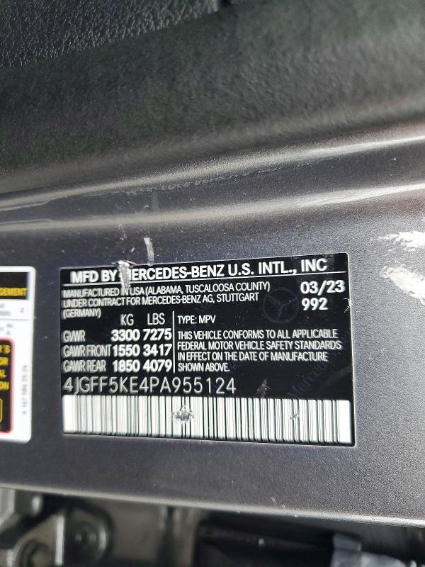 Продажа на аукционе авто 2023 Mercedes-benz Gls, vin: 4JGFF5KE4PA955124, номер лота: 53641336