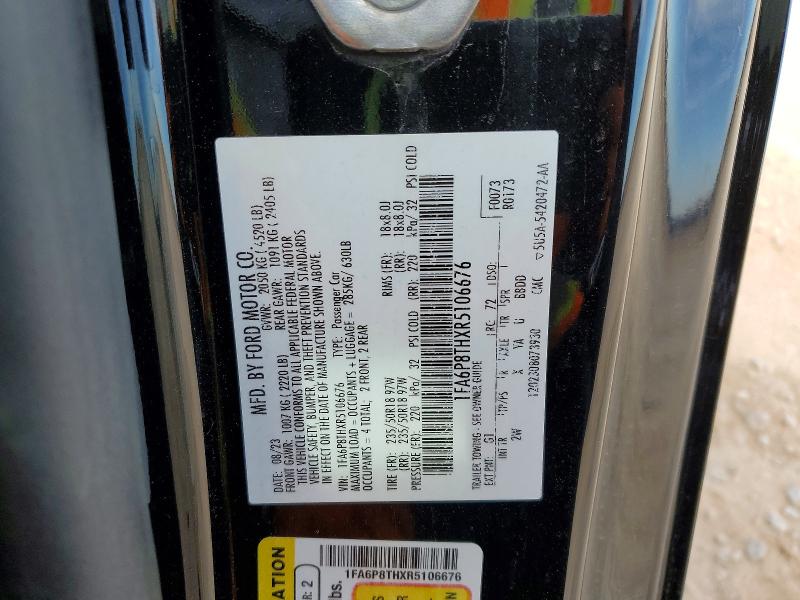 2024 Ford Mustang მანქანა იყიდება აუქციონზე, vin: 1FA6P8THXR5106676, აუქციონის ნომერი: 52386826