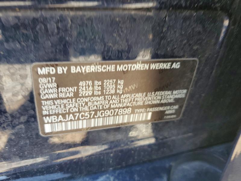 Aukcja sprzedaży 2018 Bmw 530, vin: WBAJA7C57JG907898, numer aukcji: 52128256