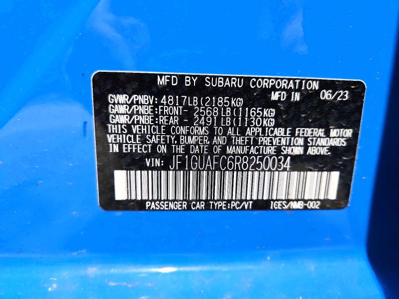 Продажа на аукционе авто 2024 Subaru Impreza, vin: JF1GUAFC6R8250034, номер лота: 52247296