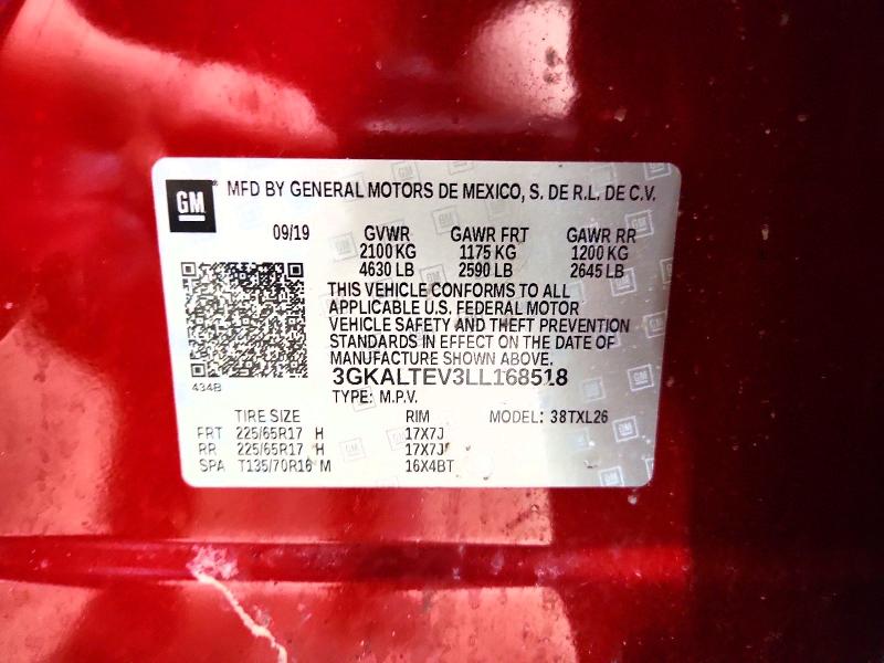 50299646 :رقم المزاد ، 3GKALTEV3LL168518 vin ، 2020 Gmc Terrain مزاد بيع
