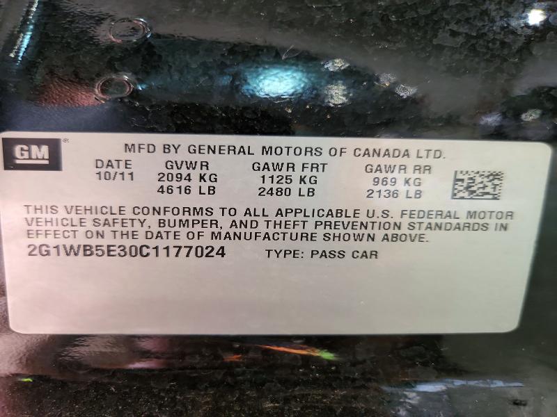 Продажа на аукционе авто 2012 Chevrolet Impala, vin: 2G1WB5E30C1177024, номер лота: 54867496