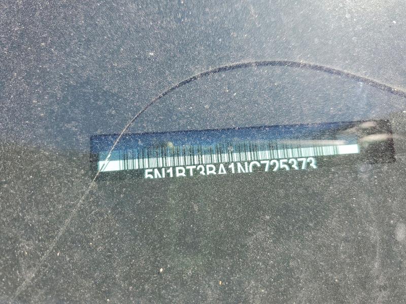 53142486 :رقم المزاد ، 5N1BT3BA1NC725373 vin ، 2022 Nissan Rogue مزاد بيع