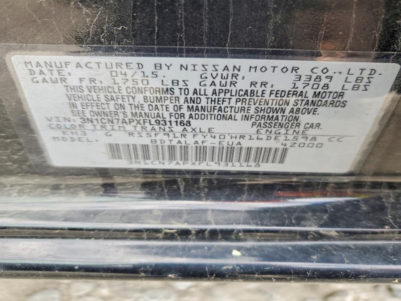Aukcja sprzedaży 2015 Nissan Versa, vin: 3N1CN7APXFL931168, numer aukcji: 53700626