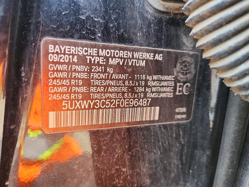 Aukcja sprzedaży 2015 Bmw X3, vin: 5UXWY3C52F0E96487, numer aukcji: 51854246