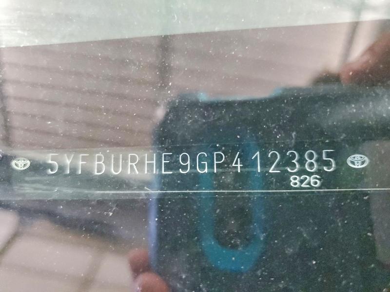 Продаж на аукціоні авто 2016 Toyota Corolla, vin: 5YFBURHE9GP412385, номер лоту: 53554986