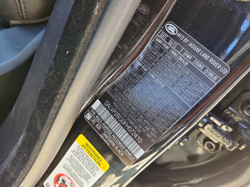 2015 Land Rover Range Rover Evoque მანქანა იყიდება აუქციონზე, vin: SALVP2BG0FH072410, აუქციონის ნომერი: 53576016