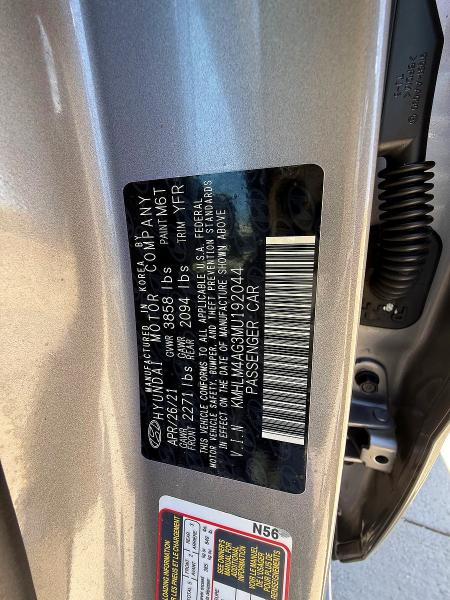 Aukcja sprzedaży 2021 Hyundai Elantra, vin: KMHLM4AG3MU192044, numer aukcji: 53172716
