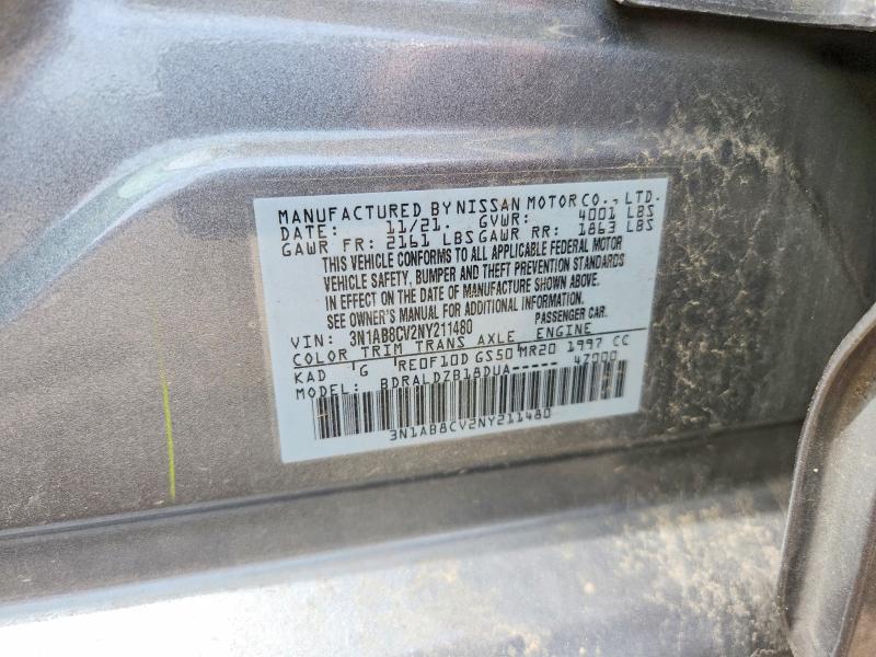 Продажа на аукционе авто 2022 Nissan Sentra, vin: 3N1AB8CV2NY211480, номер лота: 54836406