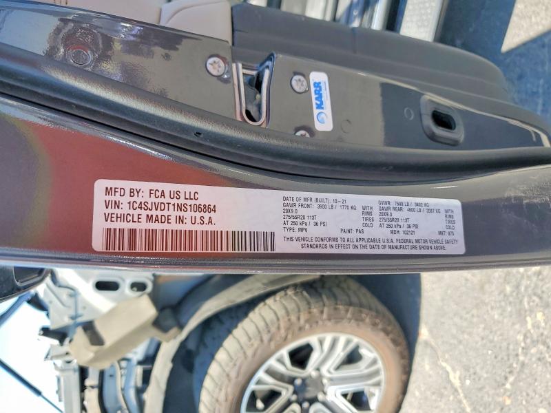 Aukcja sprzedaży 2022 Jeep Wagoneer, vin: 1C4SJVDT1NS106864, numer aukcji: 54522396