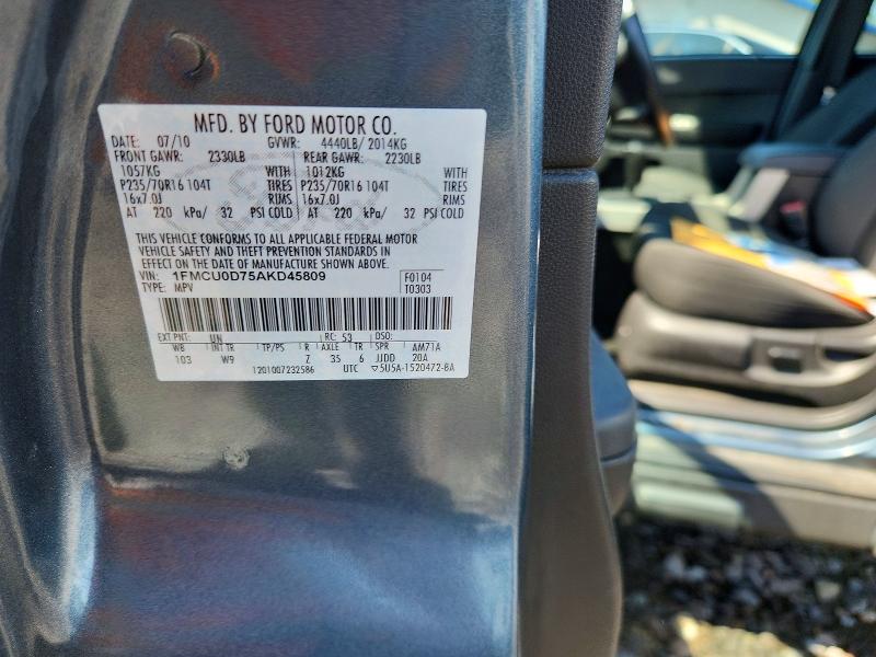 Продажа на аукционе авто 2010 Ford Escape, vin: 1FMCU0D75AKD45809, номер лота: 53439186