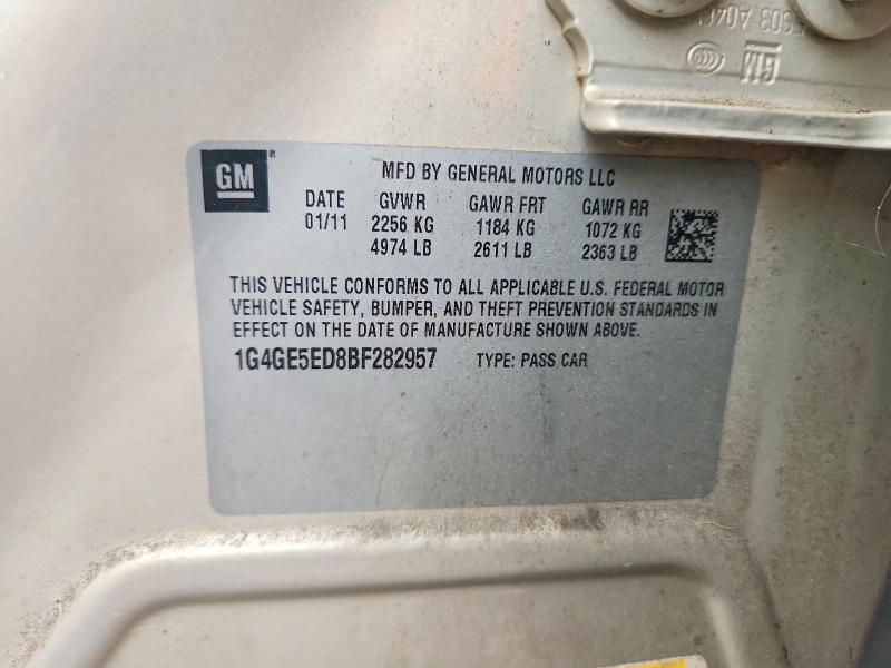 2011 Buick Lacrosse მანქანა იყიდება აუქციონზე, vin: 1G4GE5ED8BF282957, აუქციონის ნომერი: 55333306
