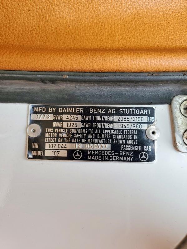 Aukcja sprzedaży 1979 Mercedes-benz Uk, vin: 10704412050637, numer aukcji: 52393646