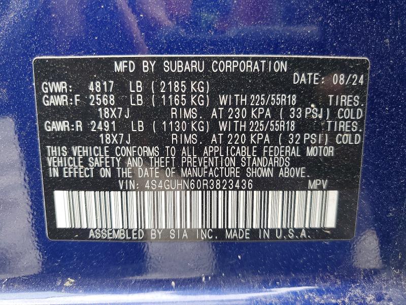 Aukcja sprzedaży 2024 Subaru Crosstrek, vin: 4S4GUHN60R3823436, numer aukcji: 52782606