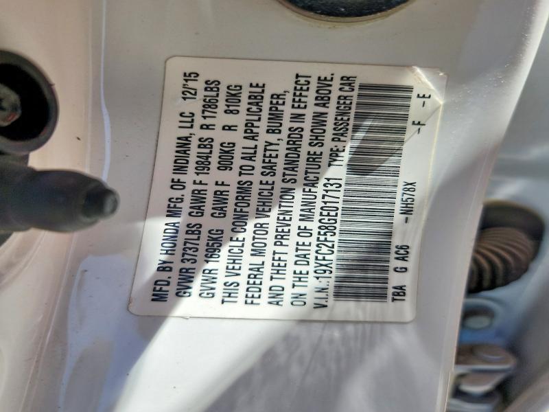 Продажа на аукционе авто 2016 Honda Civic, vin: 19XFC2F58GE017131, номер лота: 55162616