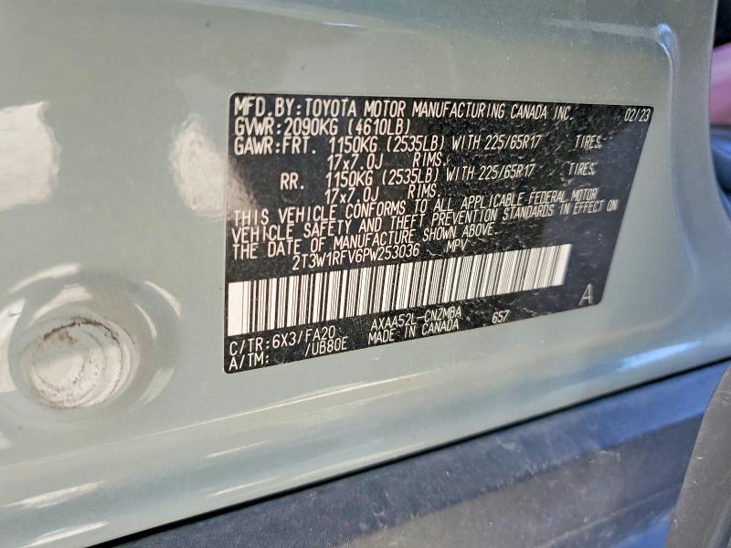 Aukcja sprzedaży 2023 Toyota Rav4, vin: 2T3W1RFV6PW253036, numer aukcji: 53997846