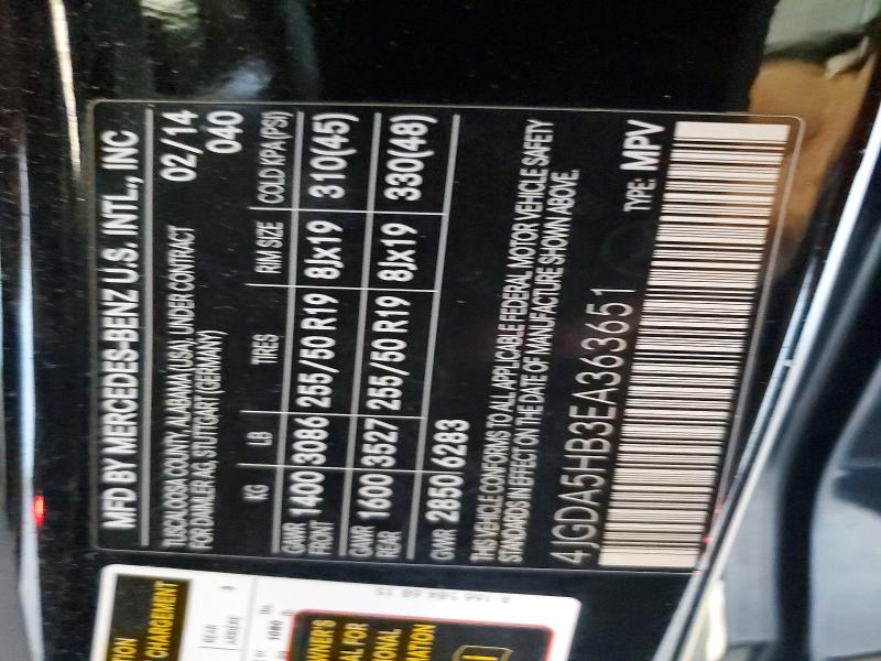 Продажа на аукционе авто 2014 Mercedes-benz Ml, vin: 4JGDA5HB3EA363651, номер лота: 53126456
