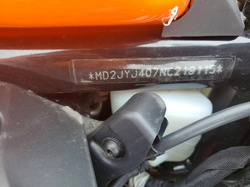 55578066 :رقم المزاد ، MD2JYJ407NC219115 vin ، 2022 Ktm 390 مزاد بيع