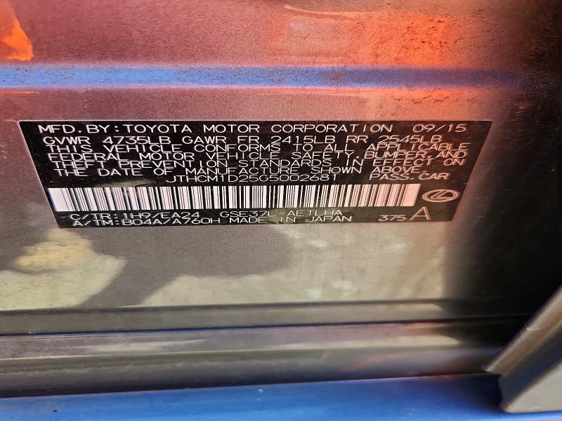 Aukcja sprzedaży 2016 Lexus Is, vin: JTHCM1D25G5002681, numer aukcji: 53024096