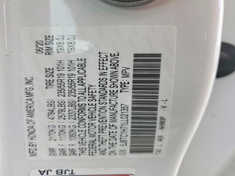 53173556 :رقم المزاد ، 5J8TC1H71LL021357 vin ، 2020 Acura Rdx مزاد بيع
