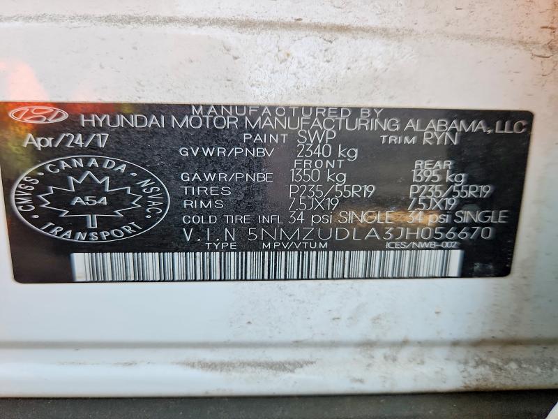 Продаж на аукціоні авто 2018 Hyundai Santa Fe Sport, vin: 5NMZUDLA3JH056670, номер лоту: 51621936